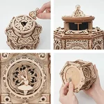 Uhrwerk aus Holz mit Ballerina-Motiv, detailreiche Handwerkskunst, perfekt für DIY-Uhrenprojekte oder als dekoratives Element.
