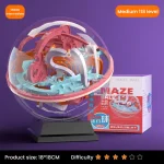 3D-Maze-Ball mit interaktiven Labyrinth-Design, ideal für Lern- und Dekorationszwecke, fördert die Feinmotorik und Problemlösungsfähigkeiten bei Kindern und Erwachsenen.