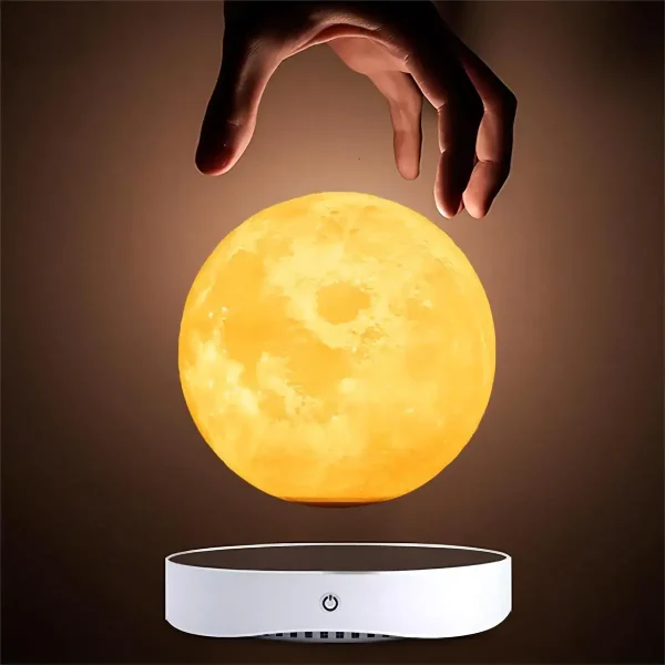 Kreative Lampe in Form eines Mondes, die wie ein Sonnenmond leuchtet, ideal für Dekoration und wissenschaftliche Themen.