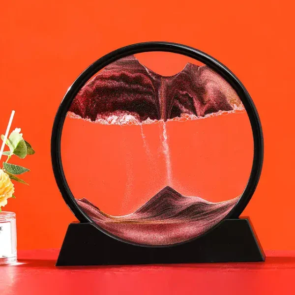 Dekorativer Wasserfall im Glas mit Himalaya-Motiv, ideal für wissenschaftliche Dekorationen und moderne Raumgestaltung.
