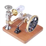 Detailliertes wissenschaftliches Modell mit Zahnrädern, Wasserrohr und Holzbasis, ideal für Bildung und Dekoration.