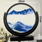 Dekoratives Wandbild mit Berg- und Wasserlandschaft, ideal für Wissenschafts- und Naturliebhaber, Maße: 20cm Durchmesser, 21cm Höhe, modernes Design für Zuhause oder Büro.