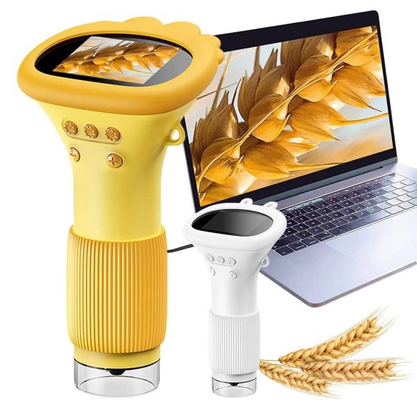 Hitzeschutzlampe mit digitalem Thermometer, ideal für Pflanzen und Tiere, mit LED-Display und einstellbarer Temperaturkontrolle, in Gelb und Weiß erhältlich.