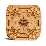 Holzspielzeug mit Kompass und Rädern, ideal für Wissenschafts- und Dekorationszwecke, handgefertigt, detailreiches Design, nachhaltiges Material, perfekt für Bildung und Dekoration.