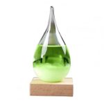 Glasflasche mit grüner Flüssigkeit auf Holzbasis, ideal für wissenschaftliche Dekorationen und Experimente.