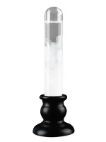 Transparentes wissenschaftliches Experimentierglas auf schwarzer Basis, ideal für chemische und physikalische Experimente, Dekoration und wissenschaftliche Demonstrationen.