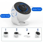Tragbarer Kugellautsprecher mit 360° Sound, einstellbarem Fokus und Drehmechanismus, ideal für Musikliebhaber und Dekoration.