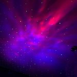 Faszinierende Laserprojektion an der Decke, die einen Sternenhimmel simuliert, ideal für wissenschaftliche Dekorationen und kreative Raumgestaltung.