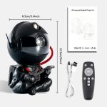 Niedlicher Roboter in Astronauten-Design mit Fernbedienung, USB-Kabel und Bedienungsanleitung, ideal für Science-Fiction- und Technikliebhaber, ca. 12,5 cm groß.