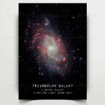 Detailliertes Bild der Triangulum-Galaxie, einer Spiralgalaxie im Universum, mit leuchtenden Sternen und kosmischen Staubwolken, ideal für wissenschaftliche Dekorationen.