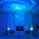 Projektor, der einen realistischen Sternenhimmel an die Decke projiziert, ideal für entspannte Abende und stimmungsvolle Beleuchtung.