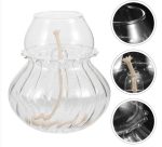 Transparente Glasvase mit Kerze, ideal für wissenschaftliche Dekorationen und Experimente, stilvoll und modern gestaltet.