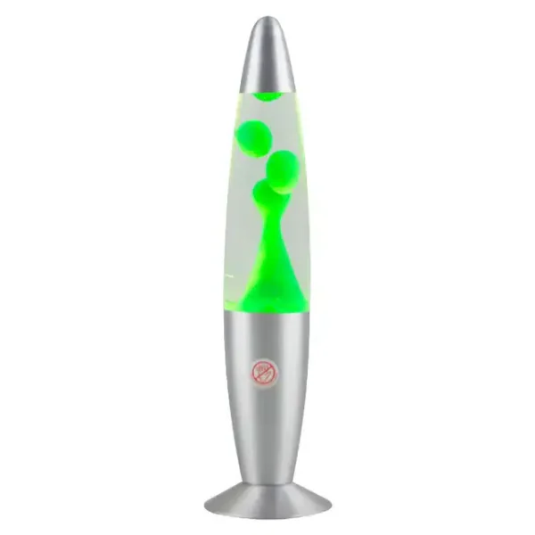 Dekorative Lampe in Form eines Lava-Lampens-Designs mit leuchtenden grünen Blasen, ideal für wissenschaftliche Dekorationen und moderne Raumgestaltung.