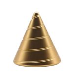 Elegante goldene Spiral-Pyramide als wissenschaftliches Dekorstück, ideal für Sammler und Wissenschaftsbegeisterte, die stilvolle und originelle Raumdekoration suchen.