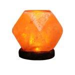 Leuchtende Steinlampe in Hexagonform, warm orange Licht, dekoratives wissenschaftliches Objekt, ideal für moderne Raumgestaltung und wissenschaftliche Dekoration.