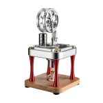 Wissenschaftliches Experimentiergerät mit Räder und Glaskolben, ideal für Bildungszwecke und wissenschaftliche Demonstrationen.