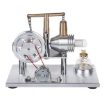 Wissenschaftliches Experimentiergerät mit mechanischen Komponenten und Glasbehältern, ideal für Bildungs- und Forschungszwecke.