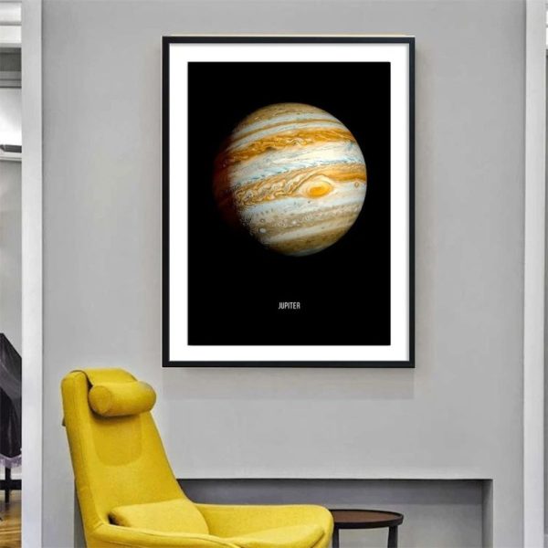 Hochwertiges Poster von Jupiter, dem größten Planeten unseres Sonnensystems, mit detaillierter Abbildung und realistischen Farben, ideal für Wissenschafts- und Raumfahrtliebhaber.