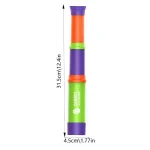 Buntes Spielzeug-Teleskop mit mehreren Segmenten, ideal für Kinder zum Erkunden und Lernen über die Wissenschaft. Maße: 31,5 cm hoch, 4,5 cm breit.