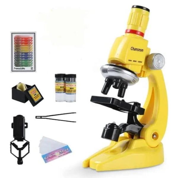 Hochwertiges Mikroskop-Set mit Zubehör, ideal für wissenschaftliche Experimente, Bildung und Hobby. Perfekt für Schüler, Lehrer und Wissenschaftler, inklusive Präparaten, Pipetten und Reagenzglä.