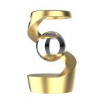 Modernes wissenschaftliches Dekorationsstück mit goldener Spirale und Kugel, ideal für Wissenschafts- und Technikliebhaber.
