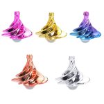 Bunte Glas-Dekorationen in Pink, Gold, Blau, Kupfer und Silber, spiralförmige Design, ideal für wissenschaftliche oder dekorative Zwecke.