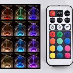 Farbwechselnde Lichter mit Fernbedienung, ideal für Dekorationen und wissenschaftliche Experimente, in verschiedenen Farben leuchtend.