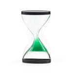 Sanduhr mit grüner Flüssigkeit, modernes wissenschaftliches Dekor, ideal für Studien- und Bürozwecke, stilvolles Accessoire für Wissenschafts- und Technikliebhaber.