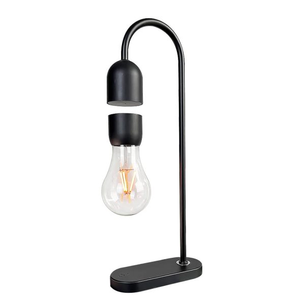 Moderne Tischlampe mit Glühbirne und flexiblem Lampenschirm, ideal für wissenschaftliche Dekorationen und kreative Beleuchtungslösungen.