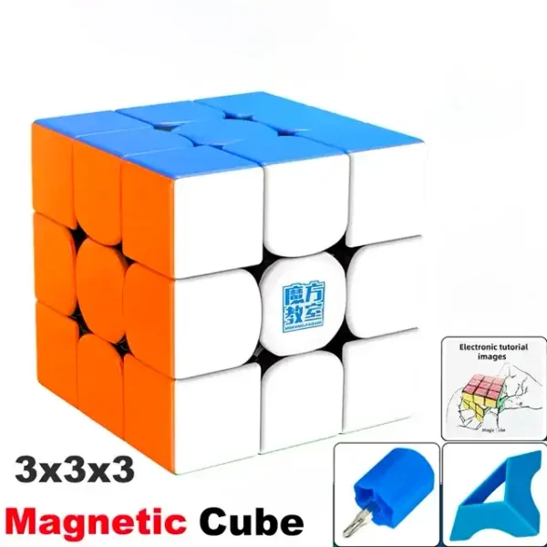 Magnetischer 3x3x3 Zauberwürfel, ideal für Puzzle-Liebhaber und Dekoration, mit bunten Kunststoffteilen und magnetischer Funktion für einfache Drehung.