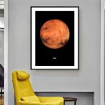 Hochwertiges wissenschaftliches Poster von Mars, das die rote Planetenoberfläche detailreich zeigt, ideal für Dekorationen in wissenschaftlichen Räumen oder als Geschenk für Astronomie-Enthusiaste.