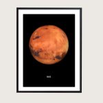 Hochwertiges Wandbild des Planeten Mars mit realistischen Details, ideal für Wissenschafts- und Raumfahrtliebhaber, perfekt als Dekoration für Büro oder Zuhause.