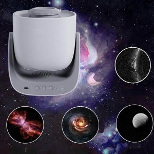 Moderner Sternenprojektor, der den Nachthimmel mit realistischen Weltraumprojektionen an die Decke wirft, ideal für Kinder und Weltraumfans.