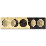 Sechs Sphären mit Mondphasen-Design, die unterschiedliche Mondphasen darstellen, ideal für wissenschaftliche Dekorationen und Lernzwecke.
