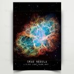 Himmlische Nebelaufnahme des Crab Nebula mit leuchtenden Farben und Details, zeigt die Schönheit des Universums und eignet sich perfekt für Wissenschafts- und Dekorationszwecke.