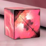 Künstliche Blumen-Illusions-Box mit bunten, abstrakten Mustern, ideal für wissenschaftliche Dekorationen und kreative Raumgestaltung.