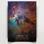 Bild des Herschel 36 Sterns im Lagunennebel, zeigt eine beeindruckende kosmische Nebelregion mit leuchtenden Gas- und Staubwolken, die vor Millionen von Jahren entstanden sind.