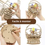 Holzmechanismus für Sternenmodelle, einfach zu montieren, mit bunten Kugeln und komplexen Zahnrädern, ideal für Wissenschafts- und Dekorationszwecke.