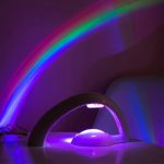 Modernes Lichttherapiegerät mit buntem Regenbogenlicht, ideal für Wellness und Entspannung, schafft eine beruhigende Atmosphäre in jedem Raum.