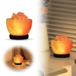 Dekorative Salzkristall-Lampe mit leuchtenden Salzsteinen, ideal für eine gemütliche Atmosphäre in jedem Raum.