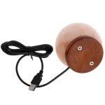 Wissenschaftliches Dekorationsobjekt mit USB-Anschluss, bestehend aus einer runden, beige und braunen Holzkomponente, ideal für wissenschaftliche oder dekorative Zwecke.