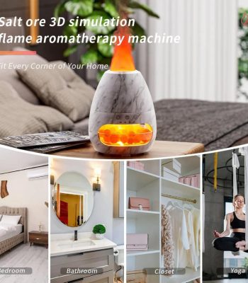 Hochwertiges Salz- und 3D-Simulations-Feuer-Aromatherapiegerät für Zuhause, schafft eine entspannte Atmosphäre mit angenehmem Duft und visuellem Feuer-Effekt.