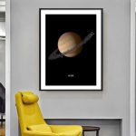 Hochwertiges Poster von Saturn mit detailgetreuer Darstellung des Planeten und seiner Ringe, ideal für Wissenschafts- und Raumfahrtliebhaber.
