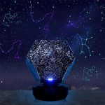 Sternenhimmel-Projektor zeigt leuchtende Sternbilder an einer dunklen Wand, ideal für Dekoration und Bildung. Perfekt für Wissenschafts- und Raumfahrtliebhaber.