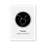 Hochwertiges Bild des Sternzeichens Stier mit Sternbild und Eigenschaften wie Zuverlässigkeit, Geduld und Verantwortungsbewusstsein. Perfekt für Astrologie- und Horoskop-Interessierte.