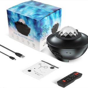 Sternprojektor mit Fernbedienung und USB-Kabel, ideal für Raumdekoration und wissenschaftliche Präsentationen, bietet beeindruckende Sternenhimmelprojektion für Zuhause oder Bildungseinrichtungen.