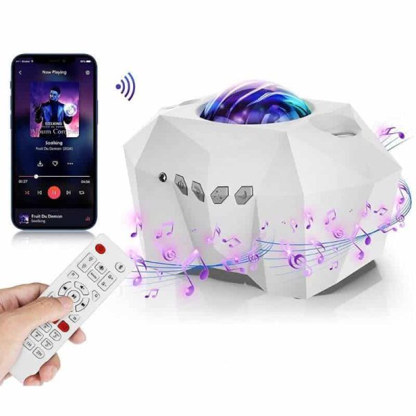 Innovativer kugelförmiger Musik- und Lichtprojektor mit Fernbedienung, der Musik abspielt und farbenfrohe Lichteffekte projiziert, ideal für Dekoration und Unterhaltung.