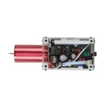 Wissenschaftliches Gadget mit elektronischer Steuerung, transparentes Gehäuse, sichtbare elektronische Komponenten, pinkes Metallgehäuse, ideal für wissenschaftliche Experimente und Dekoration.