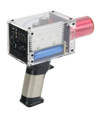 Wissenschaftliches Gadget mit transparentem Gehäuse, das eine elektrische Pumpe und Steuerungskomponenten zeigt, ideal für wissenschaftliche Experimente und Dekorationen.