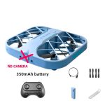 Quadrocopter mit 350mAh Akku, Fernbedienung und Zubehör, ideal für Anfänger und Hobbyisten, inklusive Ersatzteile und Ladegerät, in blauer Farbe.